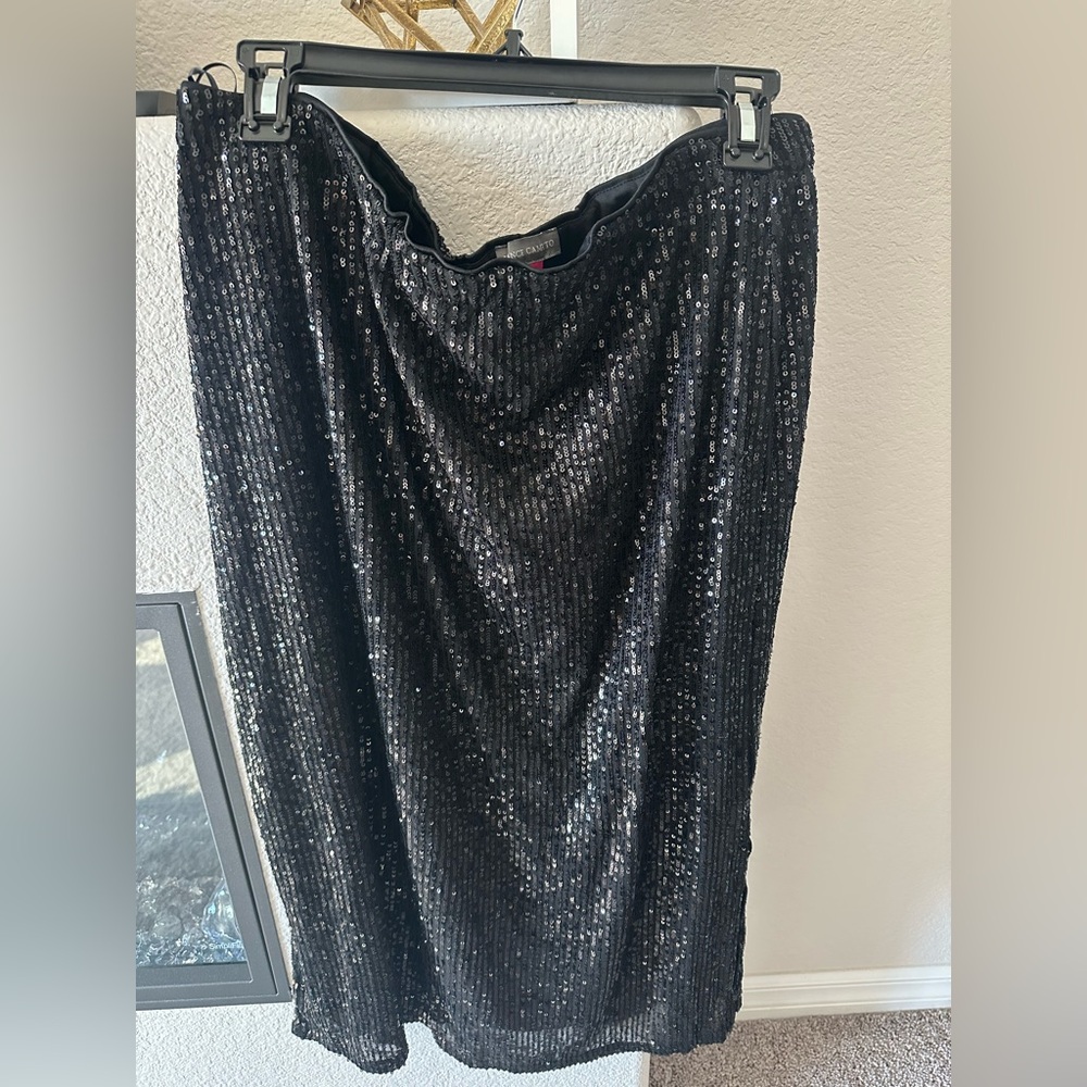 Vince Camuto Black Sequin Pencil Skirt